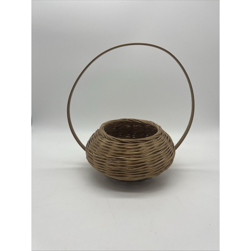 Vintage Rattan Flower Basket